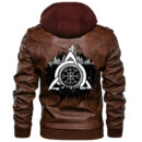 Ligerking - Valknut Zipper Leather Jacket A35