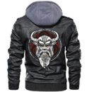 Ligerking Zipper Leather Jacket - Odin Rune A21