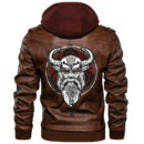 Ligerking Zipper Leather Jacket - Odin Rune A21