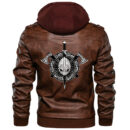 Ligerking Zipper Leather Jacket - Viking Weapons A21