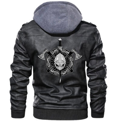 Ligerking Zipper Leather Jacket - Viking Weapons A21