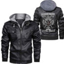 (Custom) Ligerking - Battle Axes And Shield Leather Jacket A35