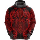 Ligerking Fenrir & Tyr Tattoo Zip Hoodie - Red Version A7