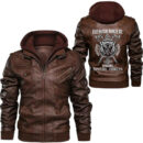 (Custom) Ligerking - Battle Axes And Shield Leather Jacket A35