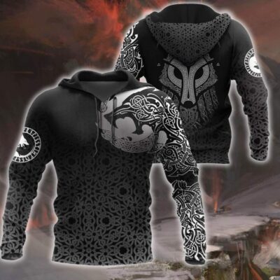 Ligerking Clothing - Celtic Viking Wolf Hoodie