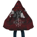 Ligerking Cloak - Raven of Odin and Symbol Viking on Blood Background A27