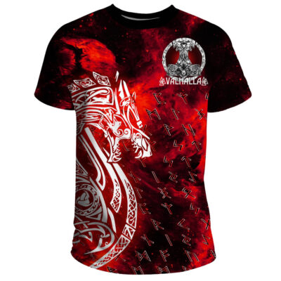 Ligerking T-Shirt - I Do Not Fear Death While My Brothers Await Me In The Halls of Valhalla A7