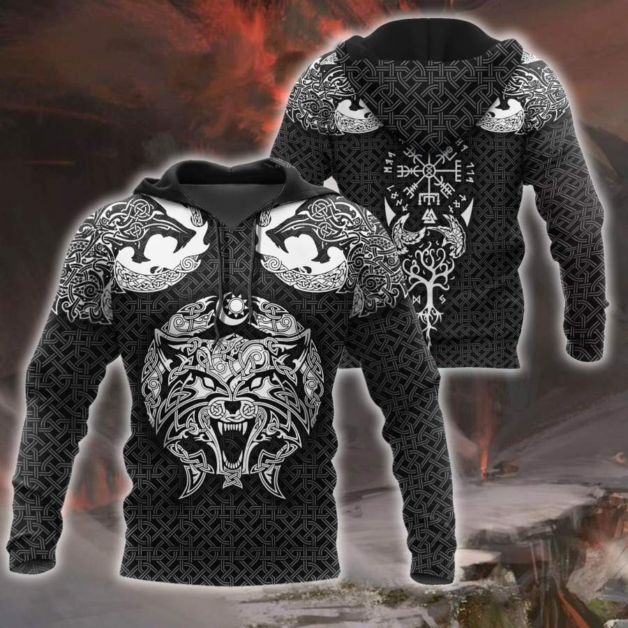 Ligerking Clothing - Celtic Viking Wolf Hoodie A35