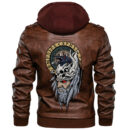 Ligerking Valknut Zipper Leather Jacket - Odin Head A21