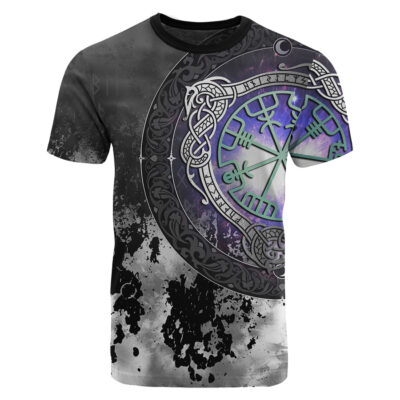Viking T-Shirt - Warrior and Raven Viking Tattoo Black T-Shirt A35