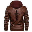 Ligerking Clothing - Viking A Magical Sword Zipper Leather Jacket A7