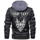 (Custom) Ligerking - Viking Valknut Pattern Leather Jacket A35