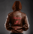 Ligerking Jacket - Bloods Bulldog Zipper Leather Jacket A31