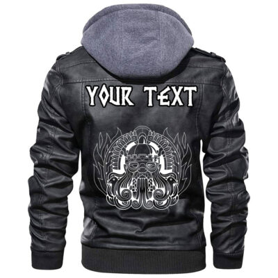 (Custom) Ligerking - Abstract Horned Dragon Leather Jacket A35