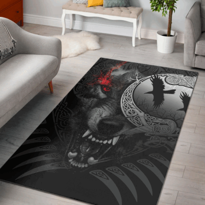 Ligerking Area Rug - Angry Moon Wolf Area Rug A31