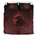 Ligerking Bedding Set, Ethnic Odin Raven Red A31