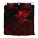 Ligerking Bedding Set - The Raven Of Odin Rune, Red A27