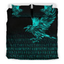 Ligerking Bedding Set - The Raven Of Odin Rune Cyan A27