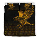 Ligerking Bedding Set - The Raven Of Odin Rune, Gold A27