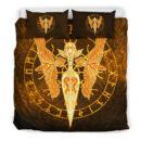 Ligerking Bedding Set Gold Spear Of The God Odin - Gungnir And Two Gold Ravens A27