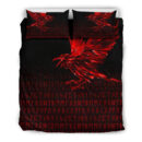 Ligerking Bedding Set - The Raven Of Odin Rune, Red A27