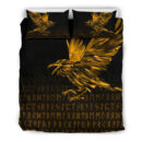 Ligerking Bedding Set - The Raven Of Odin Rune, Gold A27