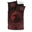 Ligerking Bedding Set, Ethnic Odin Raven Red A31