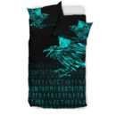 Ligerking Bedding Set - The Raven Of Odin Rune Cyan A27