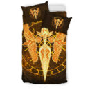 Ligerking Bedding Set Gold Spear Of The God Odin - Gungnir And Two Gold Ravens A27