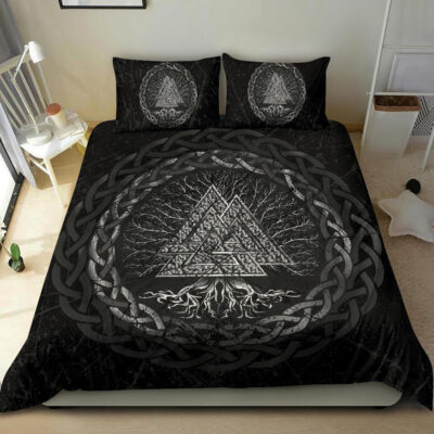 Ligerking Bedding Set, Celtic And Valknut and Tree of Life Yggrdrasil A7