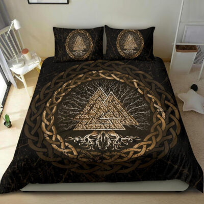 Ligerking Bedding Set, Celtic And Valknut and Tree of Life Yggrdrasil A7