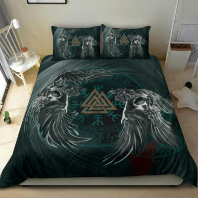 Ligerking Bedding Set, Ravens Skull Tattoo A79