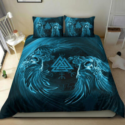 Ligerking Bedding Set, Ravens Skull Tattoo A79