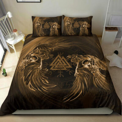 Ligerking Bedding Set, Ravens Skull Tattoo A79
