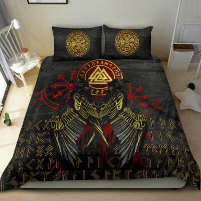 Ligerking Bedding Set - Vikings Valknut and Ravens Tattoo A7