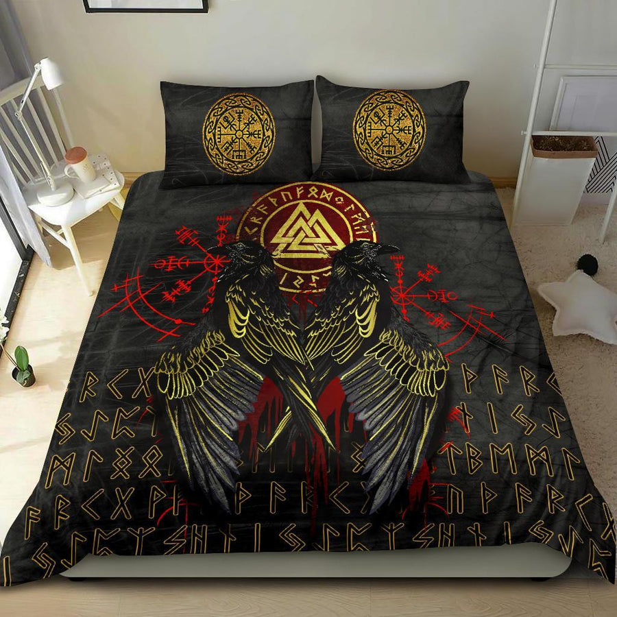 Ligerking Bedding Set - Vikings Valknut and Ravens Tattoo A7