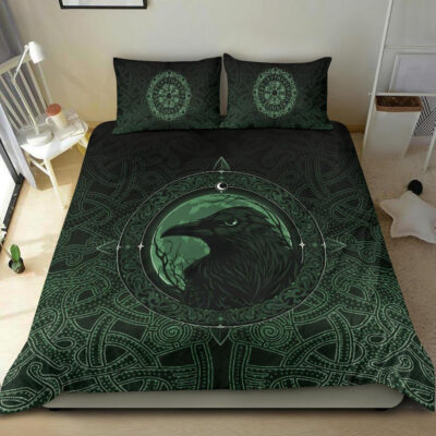 Ligerking Bedding Set, Ethnic Odin Raven Green A31