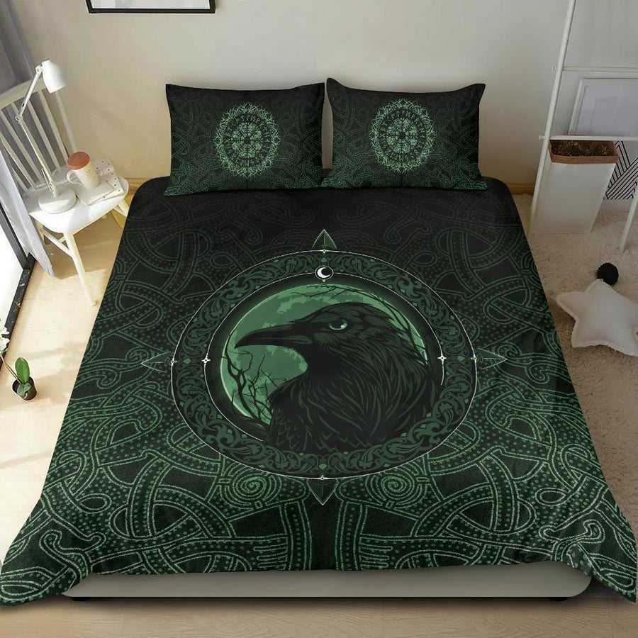 Ligerking Bedding Set, Ethnic Odin Raven Green A31