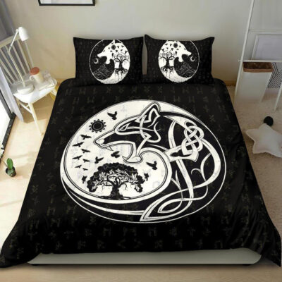 Ligerking Bedding Set, Skoll And Hati Rune Tattoo A31