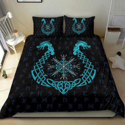 Ligerking Bedding Set, Aegishjalmur Helm Of Awe Blue Edition A27
