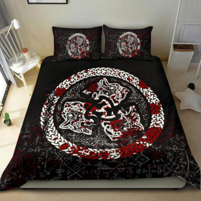 Ligerking Bedding Set - Fierce Blood Wolf Symbol Of A Viking Nordic A27