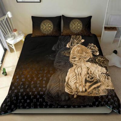 Ligerking Bedding Set - Odin Raven Viking Gold A27