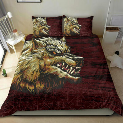 Ligerking Bedding Set - Fenrir On The Blood Moon Background A27