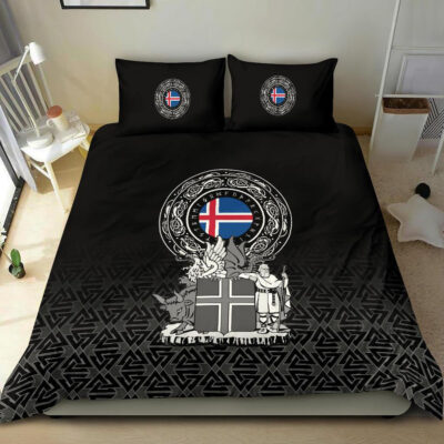 Viking Bedding Set - Iceland Coat Of Arms A31