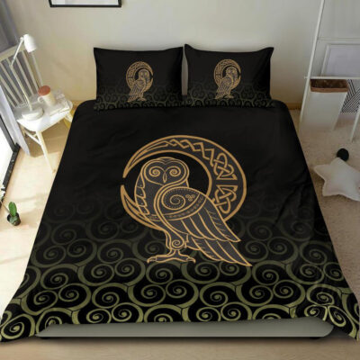 Ligerking - Bedding Set Owl Celtic On Triskels Background A27