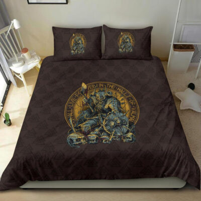 Ligerking Bedding Set Warrior Viking Shield Skull A15