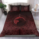 Ligerking Bedding Set, Ethnic Odin Raven Red A31