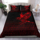 Ligerking Bedding Set - The Raven Of Odin Rune, Red A27