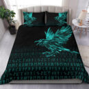Ligerking Bedding Set - The Raven Of Odin Rune Cyan A27