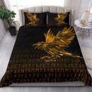 Ligerking Bedding Set - The Raven Of Odin Rune, Gold A27